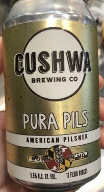 Cushwa Brewing Co. - Pura Pils (6 pack 12oz cans) (6 pack 12oz cans)