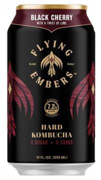 Flying Embers - Black Cherry Hard Kombucha (6 pack 12oz cans) (6 pack 12oz cans)