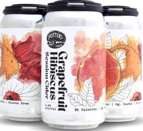 potter's craft cider - Grapefruit hibiscus (4 pack 12oz cans) (4 pack 12oz cans)